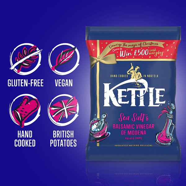 Kettle Sea Salt & Balsamic Vinegar of Modena Potato Chips 18 x 40g – image 2