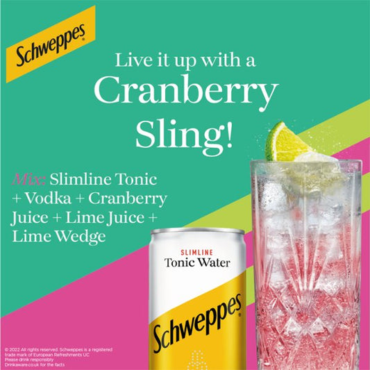 Schweppes Slimline Tonic Water 24 x 150ml Cans – image 2