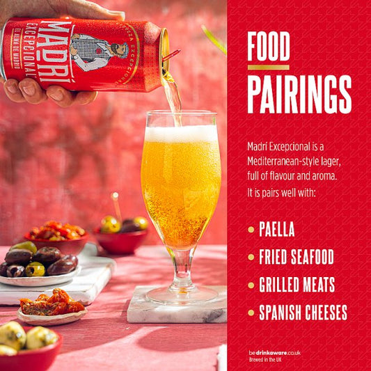 Madri Excepcional Premium Lager Beer Can 24 x 440ml – image 2