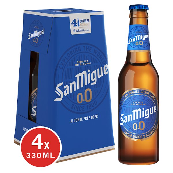San Miguel Alcohol Free Premium Lager Beer 24 x 330ml Bottles