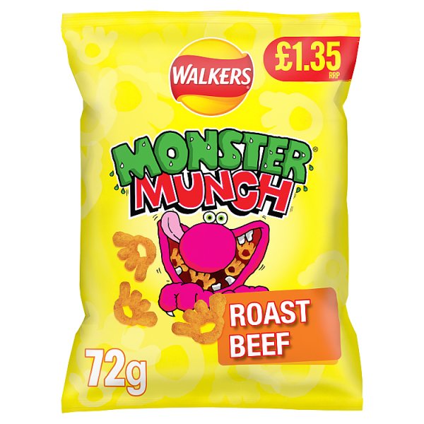 Walkers Monster Munch Roast Beef Crisps 18 x 72g