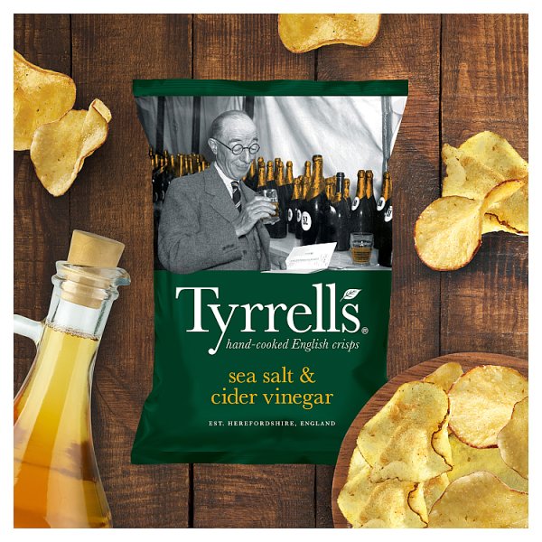 Tyrrells Sea Salt & Cider Vinegar Sharing Crisps 8 x 150g – image 3