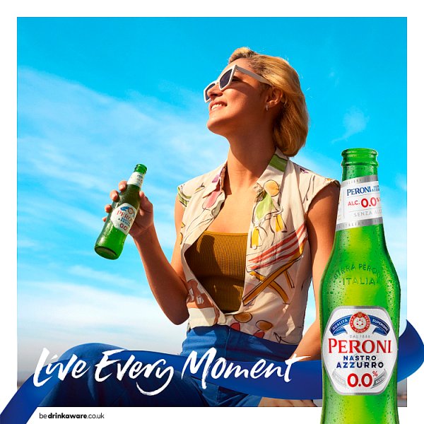 Peroni Nastro Azzurro Italian Non-Alcoholic Beer 24 x 330ml Bottles – image 3