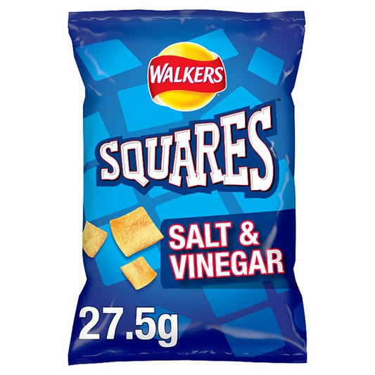 Walkers Squares Salt & Vinegar Snacks Crisps 32 x 27.5g