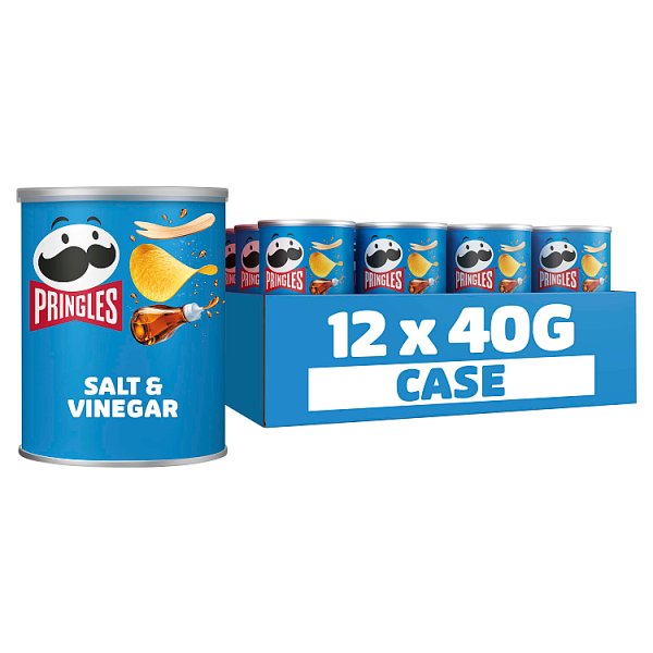 Pringles Salt & Vinegar Snacking Crisps 12 x 40g