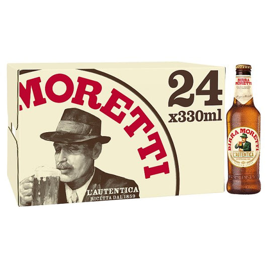 Birra Moretti Premium Lager Beer Bottle 24 x 330ml