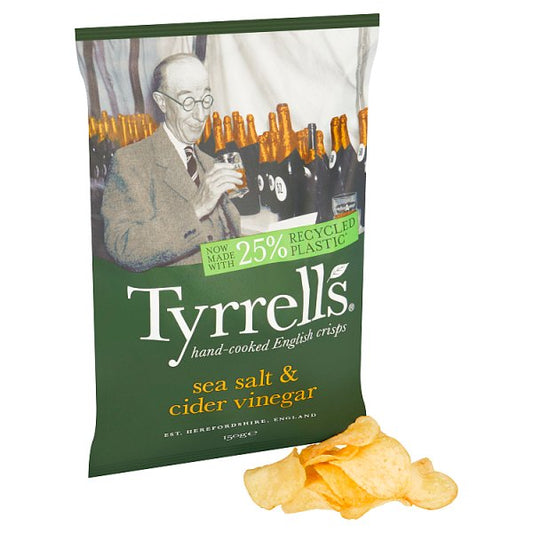 Tyrrells Sea Salt & Cider Vinegar Sharing Crisps 8 x 150g – image 2
