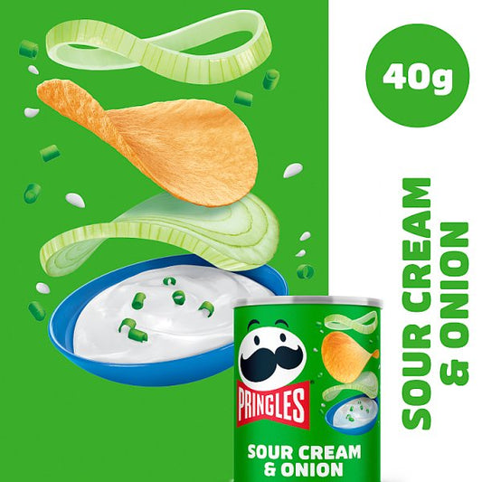 Pringles Sour Cream & Onion Snacking Crisps 12 x 40g – image 2