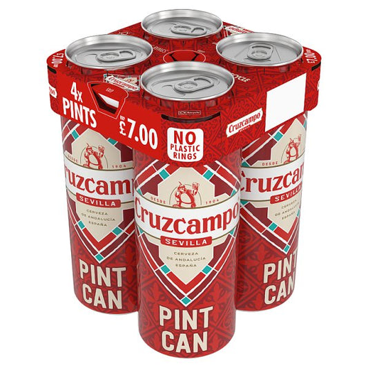Cruzcampo Sevilla Lager Beer Pint Can 24 x 568ml