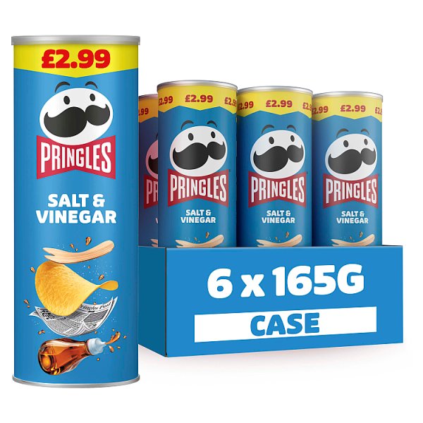 Pringles Salt & Vinegar Sharing Crisps 6 x 165g