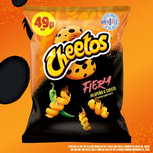 Cheetos Fiery Jalapeno & Cheese Grab Bag Crisps 30 x 27g – image 2