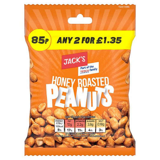 Jack's Honey Roasted Peanuts 24 x 55g