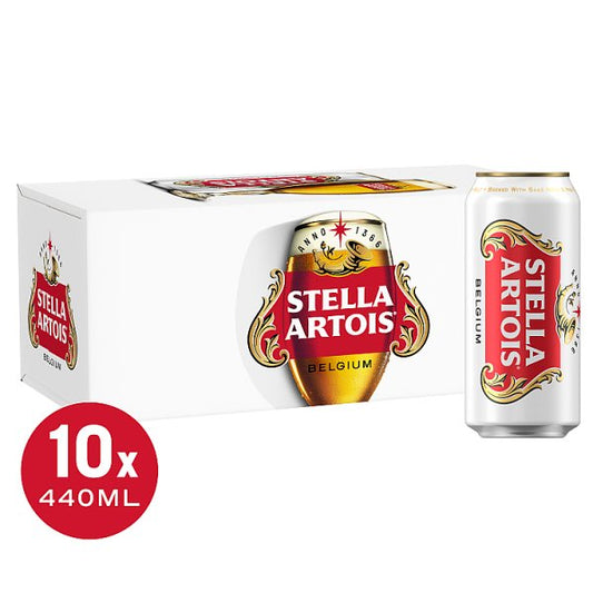 Stella Artois Premium Lager Beer Cans 10 x 440ml