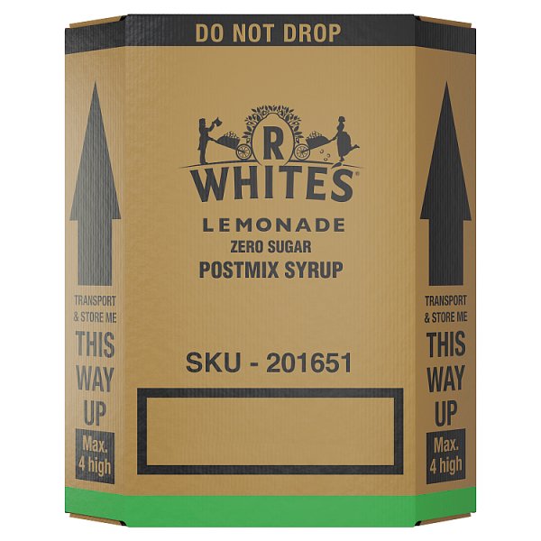 R Whites Zero Sugar Lemonade Postmix Syrup 7L