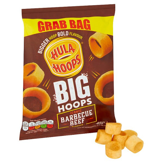 Hula Hoops Big Hoops BBQ Beef Grab Bag Crisps 36 x 45g – image 2