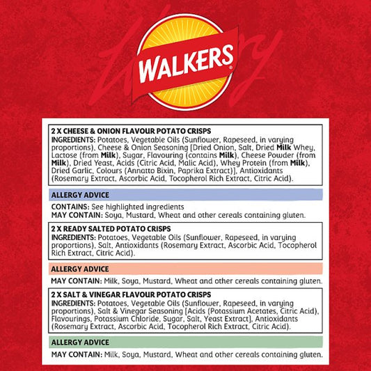 Walkers Classic Variety Multipack Crisps 18 x 6 x 25g – image 2