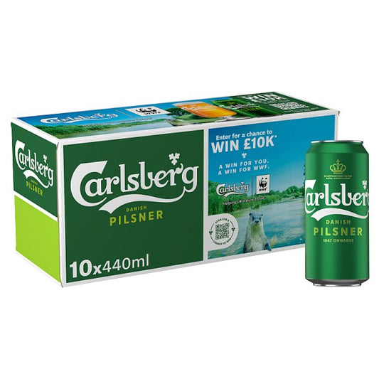 Carlsberg Danish Pilsner Lager Beer 10 x 440ml Can