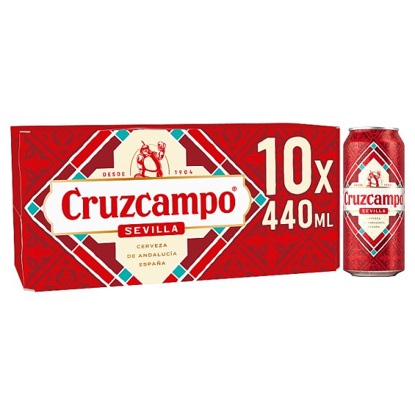 Cruzcampo Sevilla Lager Beer Cans 10 x 440ml