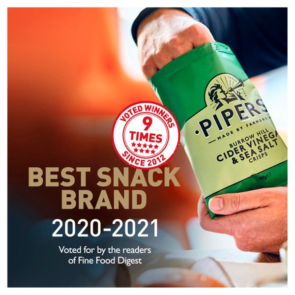 Pipers Burrow Hill Cider Vinegar & Sea Salt Crisps 24 x 40g – image 3