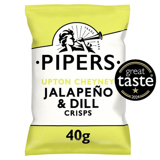 Pipers Upton Cheyney Jalapeño & Dill Crisps 24 x 40g