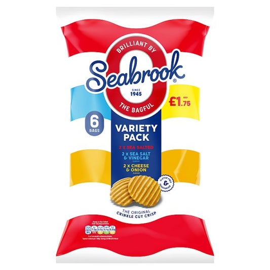 Seabrook The Original Crinkle Cut Crisp Variety 48 x 25g