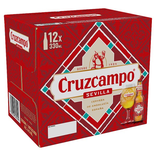 Cruzcampo Sevilla Lager Beer Bottle 12 x 330ml
