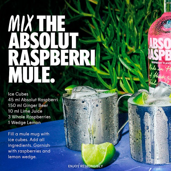 Absolut Raspberri Raspberry Flavoured Vodka 70cl – image 3