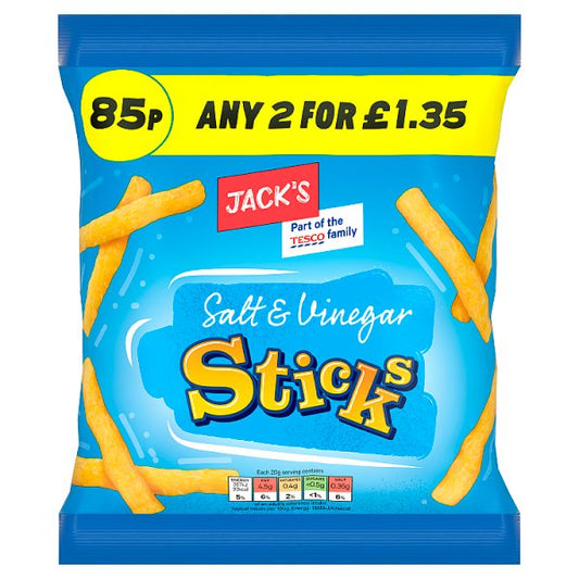 Jack's Salt & Vinegar Sticks 18 x 60g