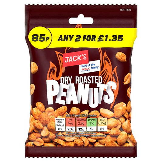 Jack's Dry Roasted Peanuts 24 x 55g