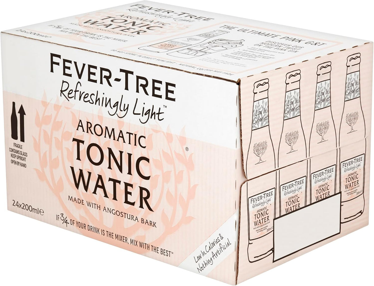 Fever Tree Light Aromatic Tonic Water, 24 x 200ml