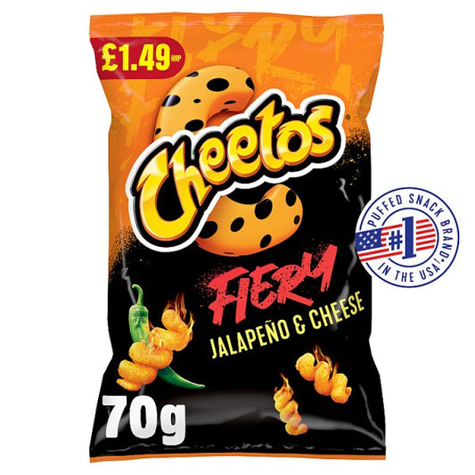 Cheetos Fiery Jalapeno & Cheese Sharing Crisps 12 x 70g