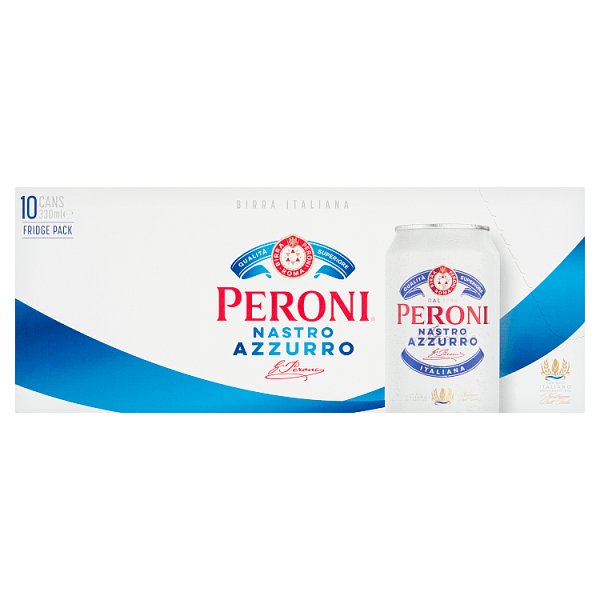 Peroni Nastro Azzurro Italian Beer Fridge Pack 10 x 330ml Cans