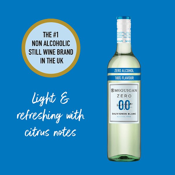 McGuigan Zero Sauvignon Blanc Alcohol Free Australian White Wine 6 x 75cl – image 3
