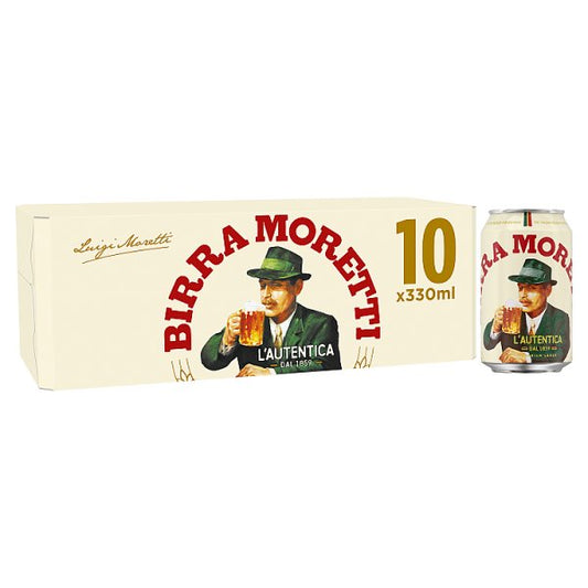 Birra Moretti Premium Lager Beer Can 10 x 330ml