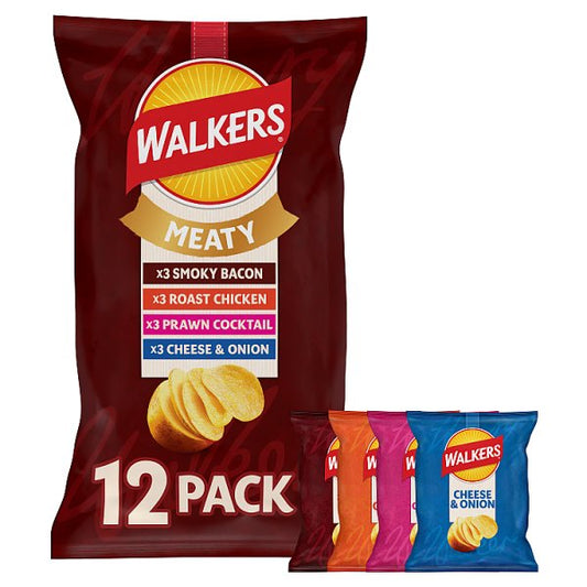 Walkers Meaty Variety Multipack Crisps 180 x 25g