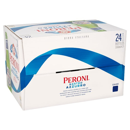 Peroni Nastro Azzurro Beer Lager Bottles 24 x 330ml