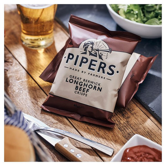 Pipers Great Berwick Longhorn Beef Crisps Grab Bag 24 x 40g – image 2