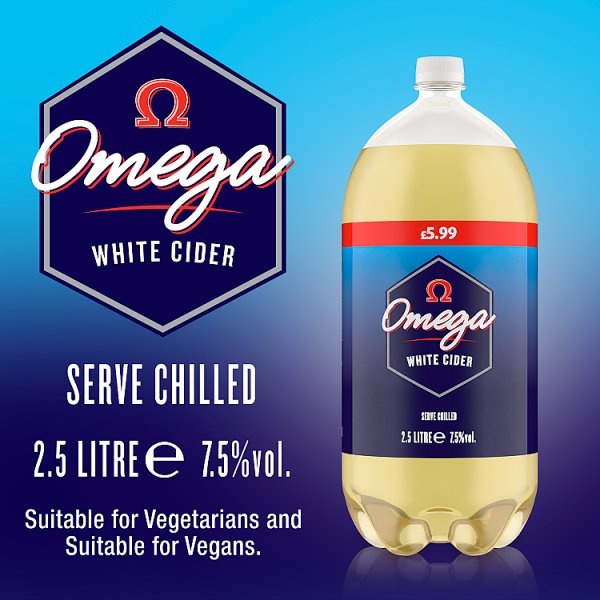 Omega White Cider Bottle 4 x 2.5Litre – image 2