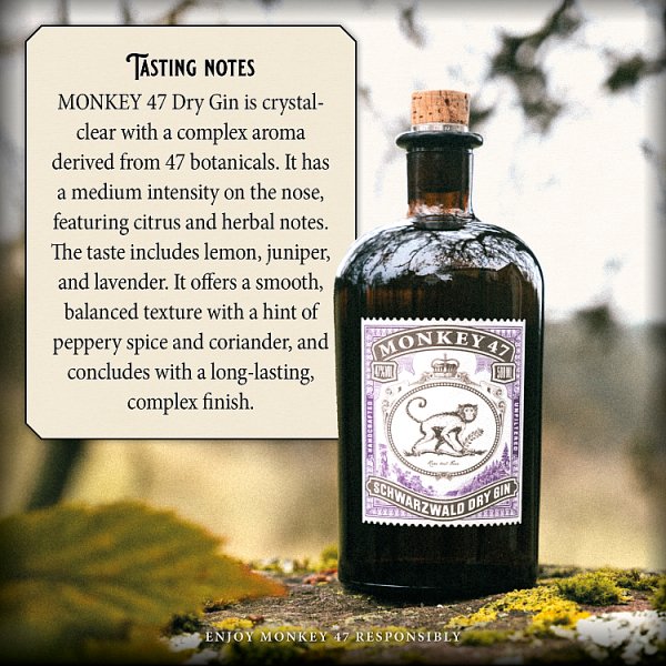 Monkey 47 Schwarzwald Dry Gin 50cl Bottle – image 3