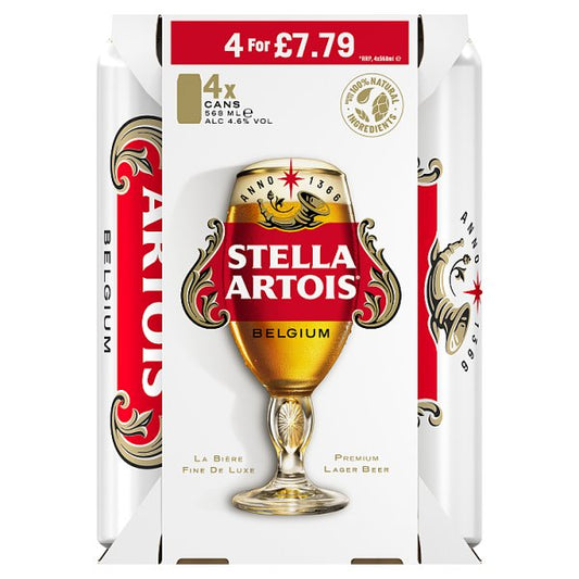 Stella Artois Premium Lager Beer Cans 24 x 568ml
