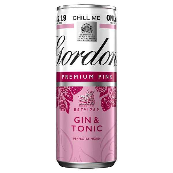 Gordon's Premium Pink Gin & Tonic 12 x 250ml