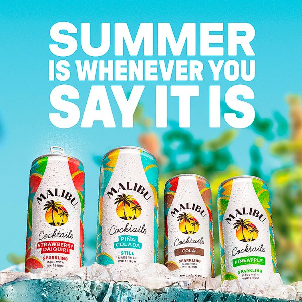 Malibu Pre-Mixed Sparkling Pineapple Rum Drink 12 x 250ml – image 3