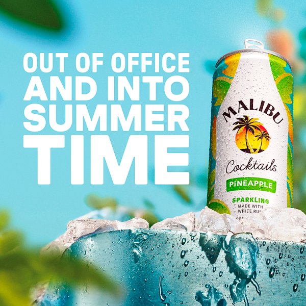 Malibu Pre-Mixed Sparkling Pineapple Rum Drink 12 x 250ml – image 4