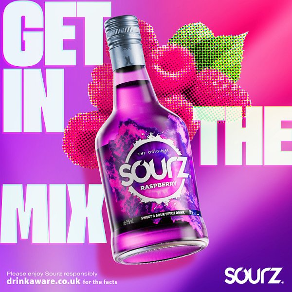 Sourz Raspberry Sweet & Sour Liqueur 70cl – image 3