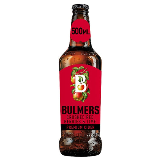 Bulmers Crushed Red Berries & Lime Cider Bottle 12 x 500ml