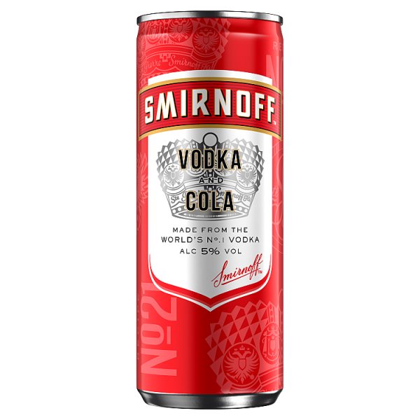 Smirnoff Red Label Vodka and Cola Drink 12 x 250ml